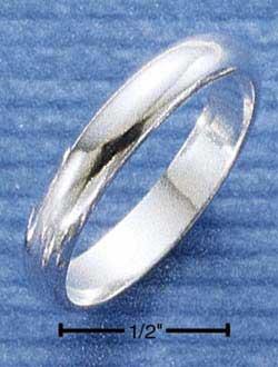 Sterling Silver 4mm High Polish Wedding Band Ring