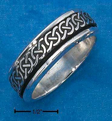 Sterling Silver Mens Worry Ring With Celtic Knots Spinning Band