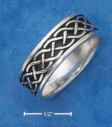 Sterling Silver 7mm Antiqued Celtic Braid Band Ring