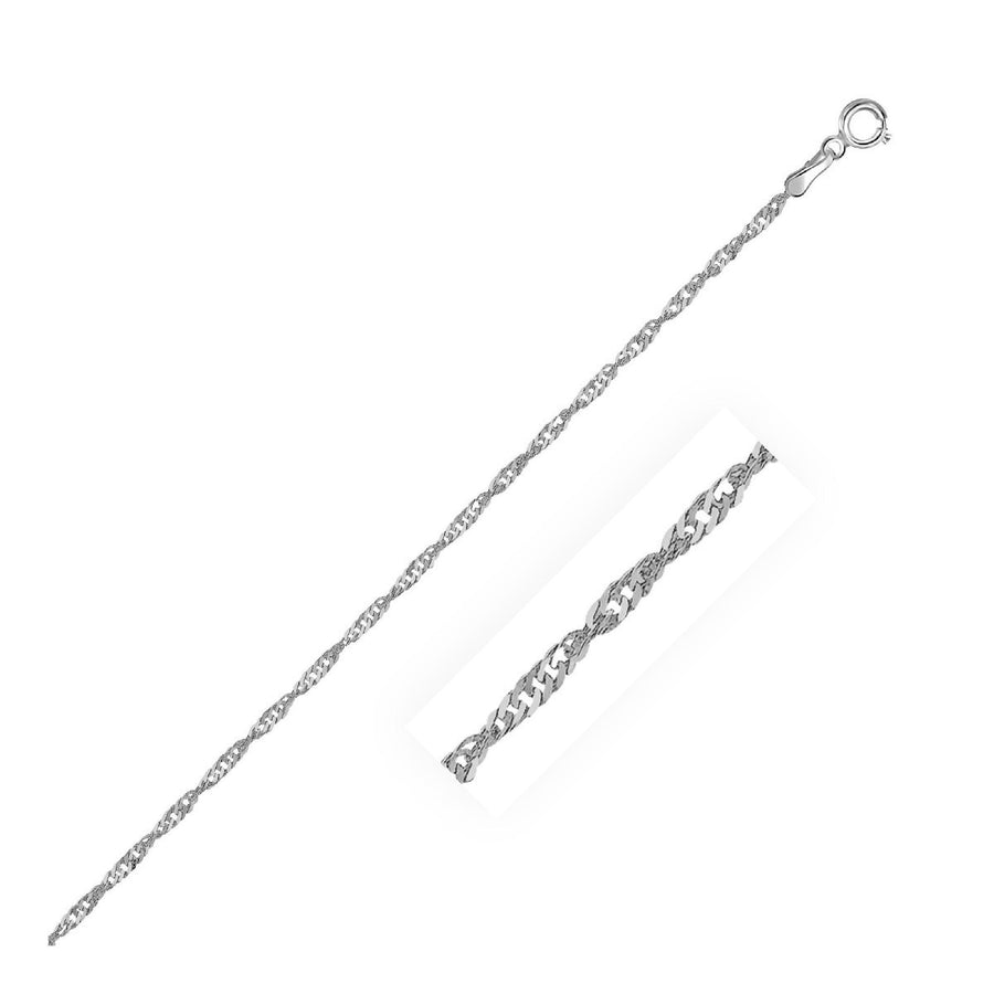 10k White Gold Singapore Anklet 1.7mm