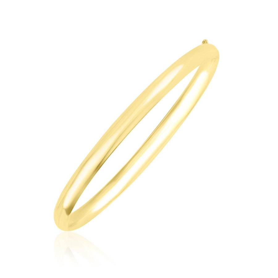 10k Yellow Gold Dome Style Shiny Bangle