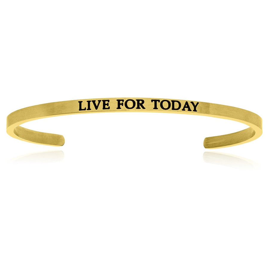 Yellow Stainless Steel Live For Today Cuff Bracelet