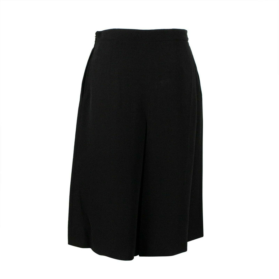 Silk Wide Leg Skort Shorts - Black