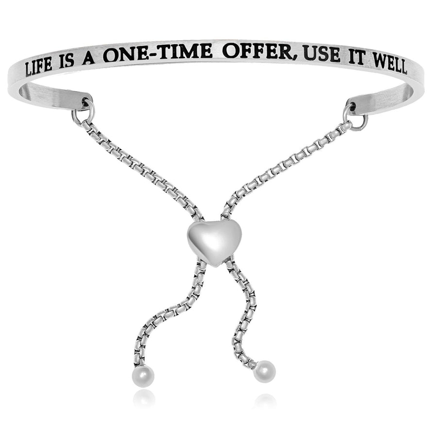 Stainless Steel Life Is A One Time Offer Use It Well Adjustable Bracelet