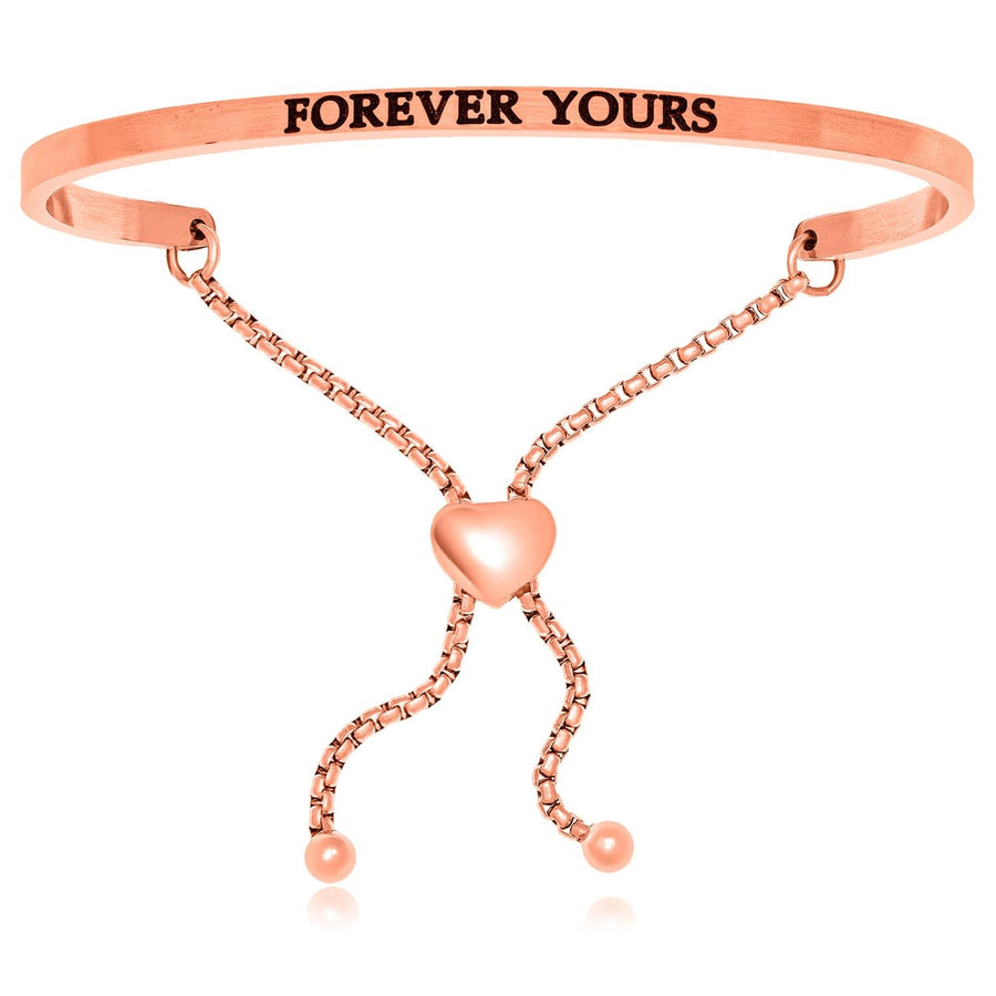 Pink Stainless Steel Forever Yours Adjustable Bracelet