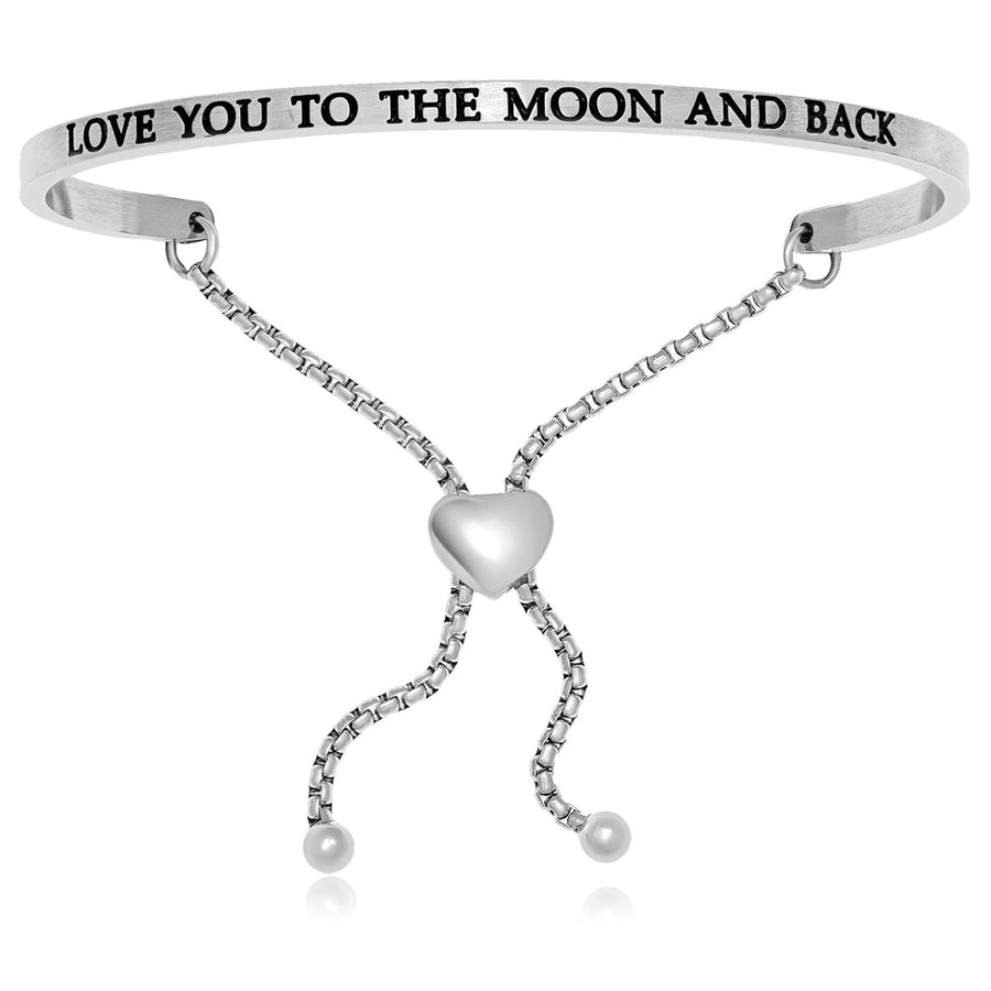 Stainless Steel Love You To The Moon And Back Adjustable Bracelet