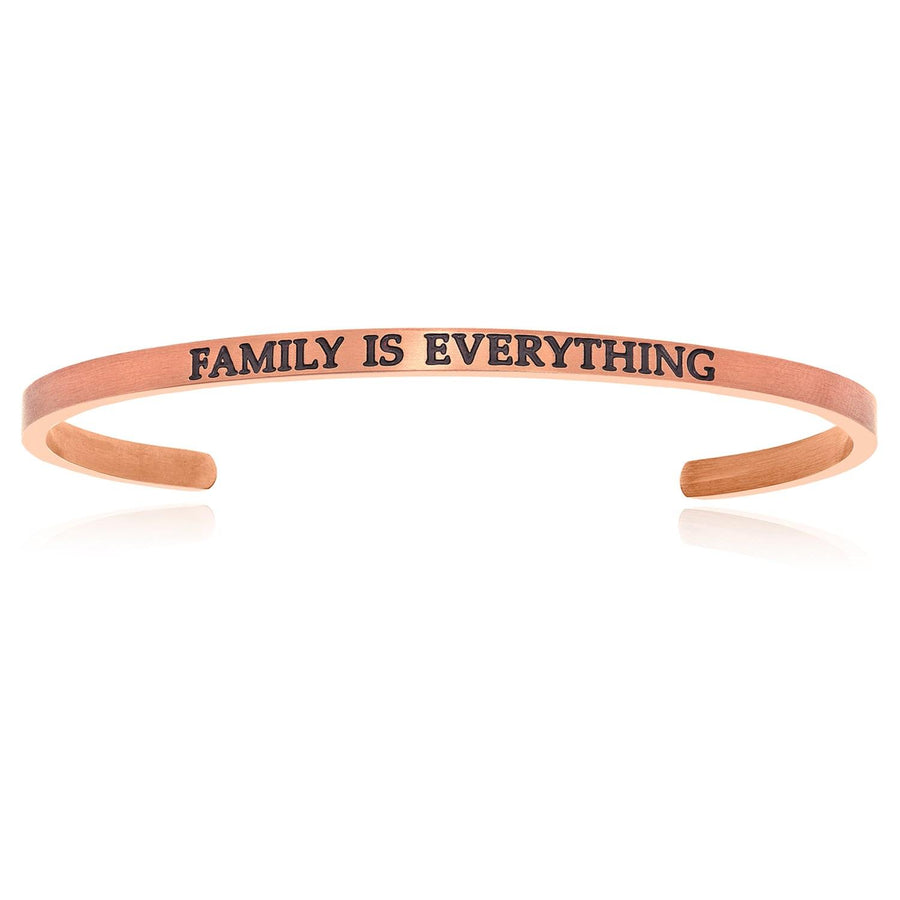 Pink Stainless Steel Family Is Everything Cuff Bracelet