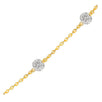 14k Yellow Gold Bracelet with Crystal Studded Ball Stations