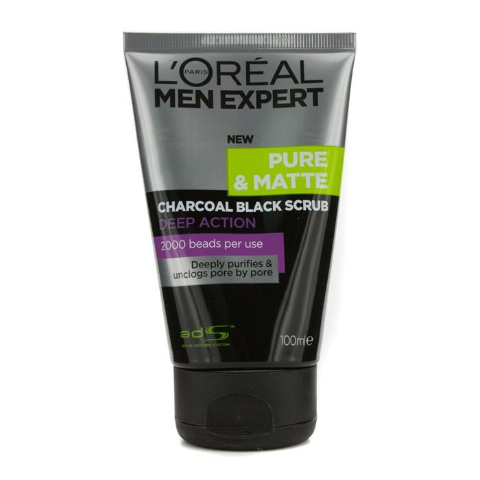 Men Expert Pure & Matte Charcoal Black Scrub - 100ml/3.3oz