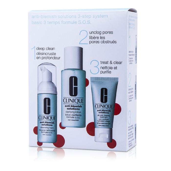 Anti-blemish Solutions 3-step System: Cleansing Foam + Clarifying Lotion + Clearing Treatment - 3pcs