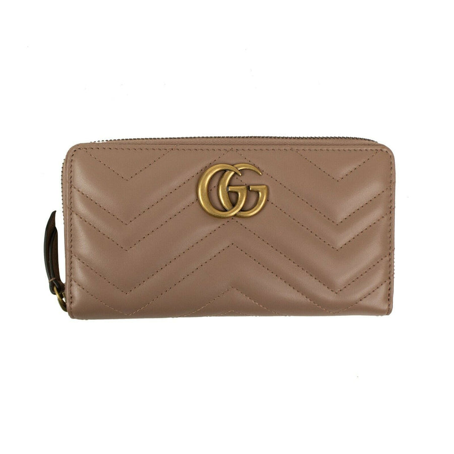 Quilted GG Marmont Matelasse Leather Zip Around Wallet - Misty Pink