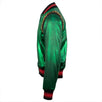 Metallic Silk Baseball Bomber Varsity Jacket - Green