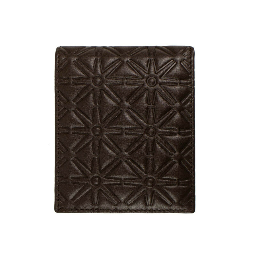 Leather Star Embossed Bi-Fold Wallet - Brown