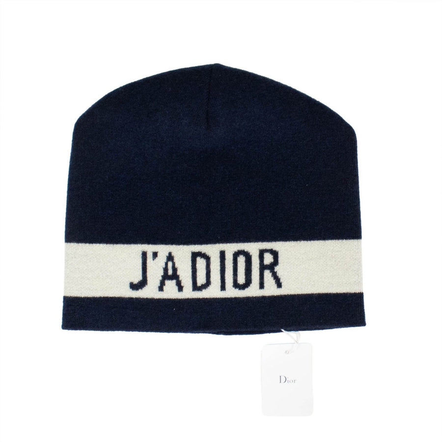 JA'DIOR Knit Hat - Marine Blue / White