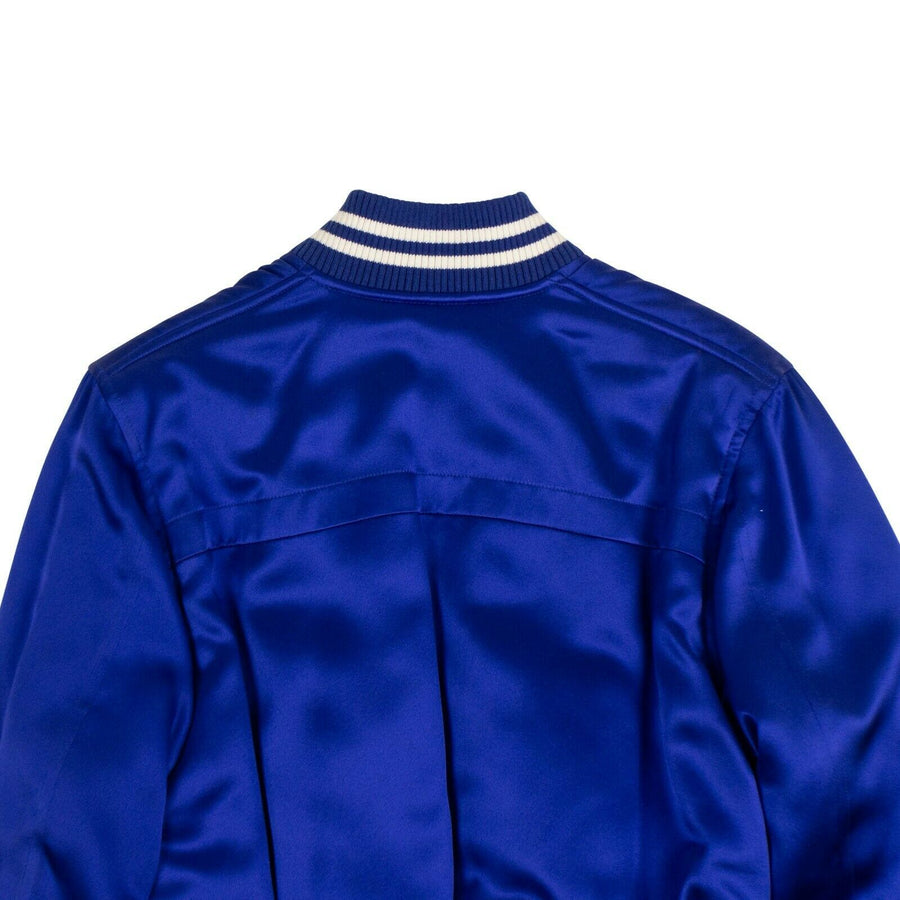 Men's Silk Baseball Bomber Jacket - Blue