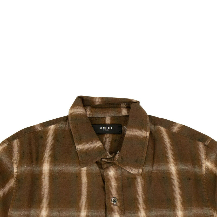 Shotgun Plaid Button Down Shirt - Brown