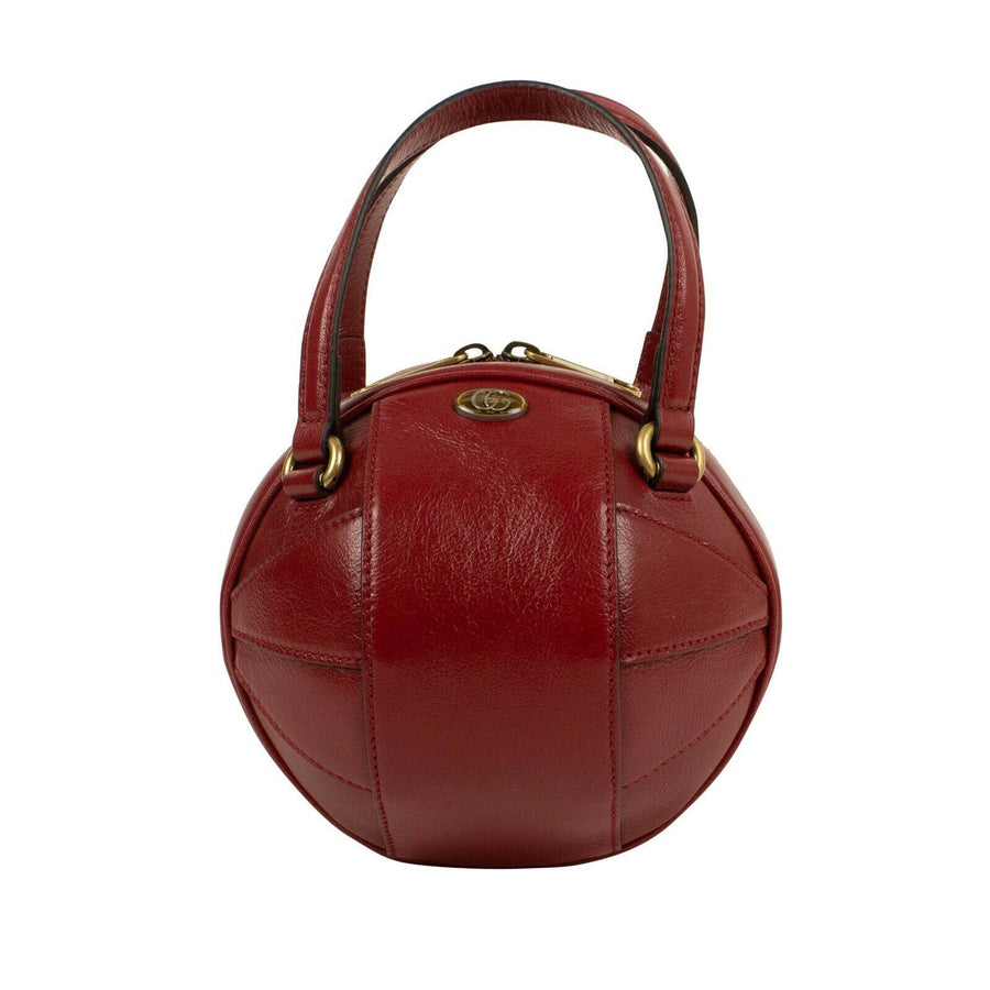 Leather Mini 'Tifosa' Convertible Strap Ball Shoulder Bag - Red