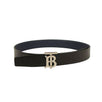 Leather Reversible Monogram Buckle Belt - Blue/Black