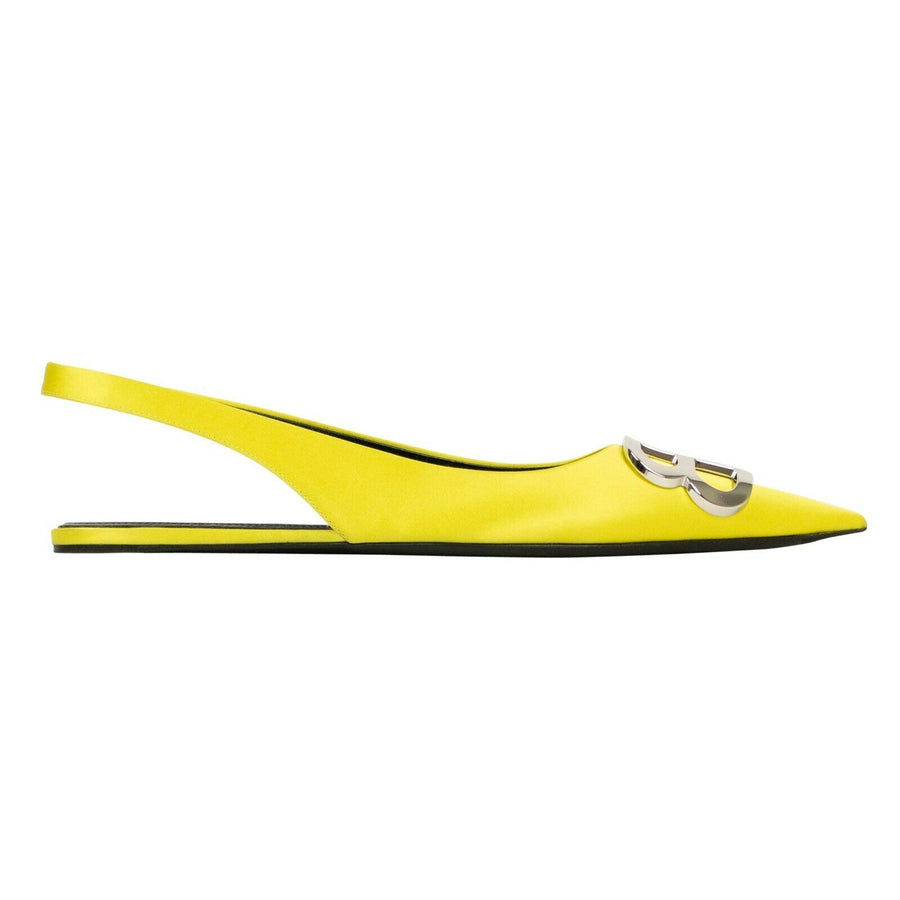 BB Satin Slingback Ballerina Flats - Yellow