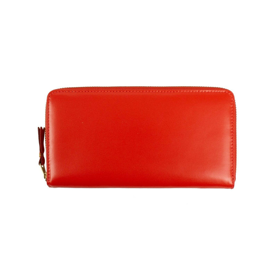 Leather Zip Around Wallet - Red