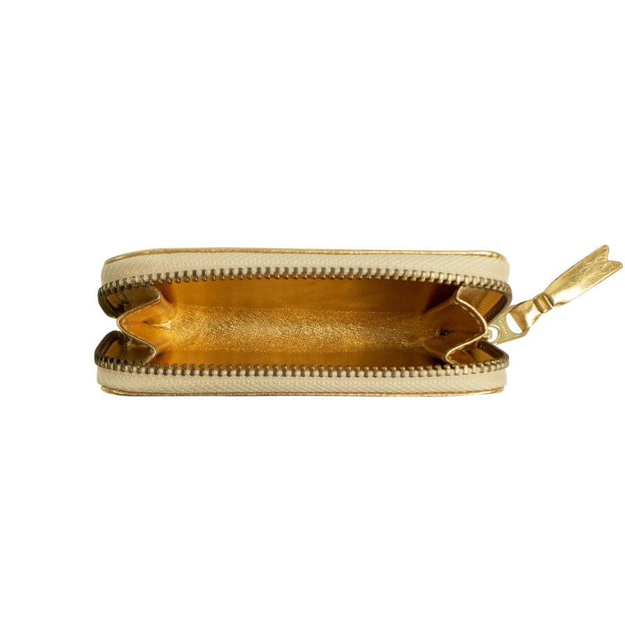 Leather Mini Wallet Coin Purse - Gold