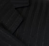 Drop 6 Striped Wool 1 Button Suit - Black