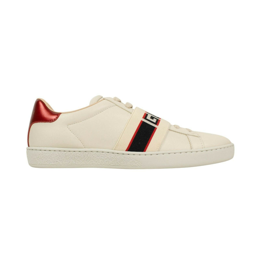 Logo Stripe Leather Ace Sneakers - White