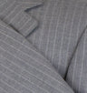 Drop 4 Striped Wool 3 Button Suit - Gray