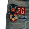 Denim Skinny Art Patch Painted Jeans - Blue