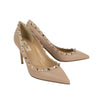 Grained Leather 'Rockstud' 85mm Pumps - Mauve Pink