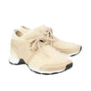 Furry Stretch Fabric And Satin Sneakers - Beige