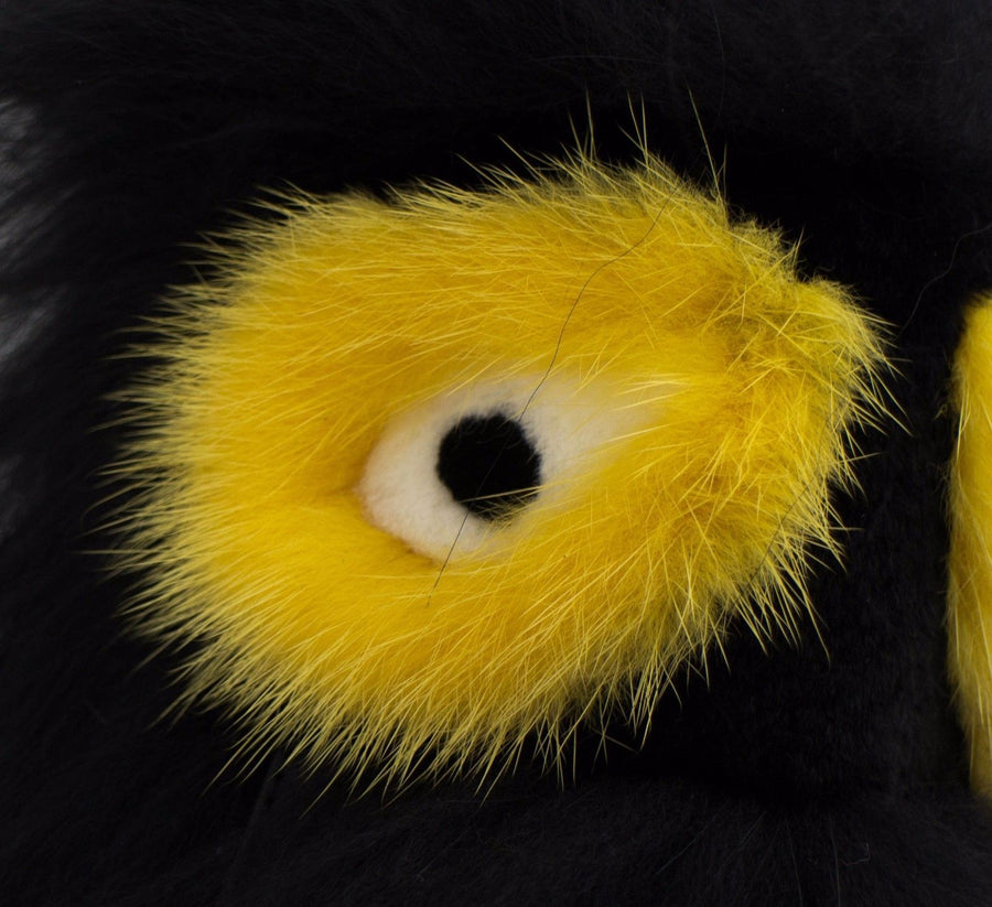 Fur Monster Ball Handbag Charm - Black / Yellow