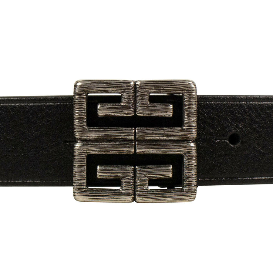 Smooth Leather 4G Buckle Belt - Black