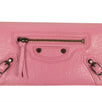 Textured Leather Classic Continental Wallet - Pink