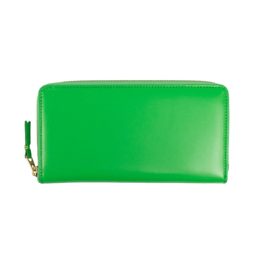 Leather Zip Around Wallet - Green