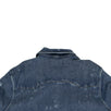 Denim Destroyed Button Down Shirt - Dark Blue