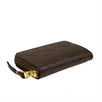 Leather Clover Embossed Mini Wallet Coin Purse - Brown