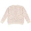 Animal Print Crew Neck Sweater - Pink / Ivory