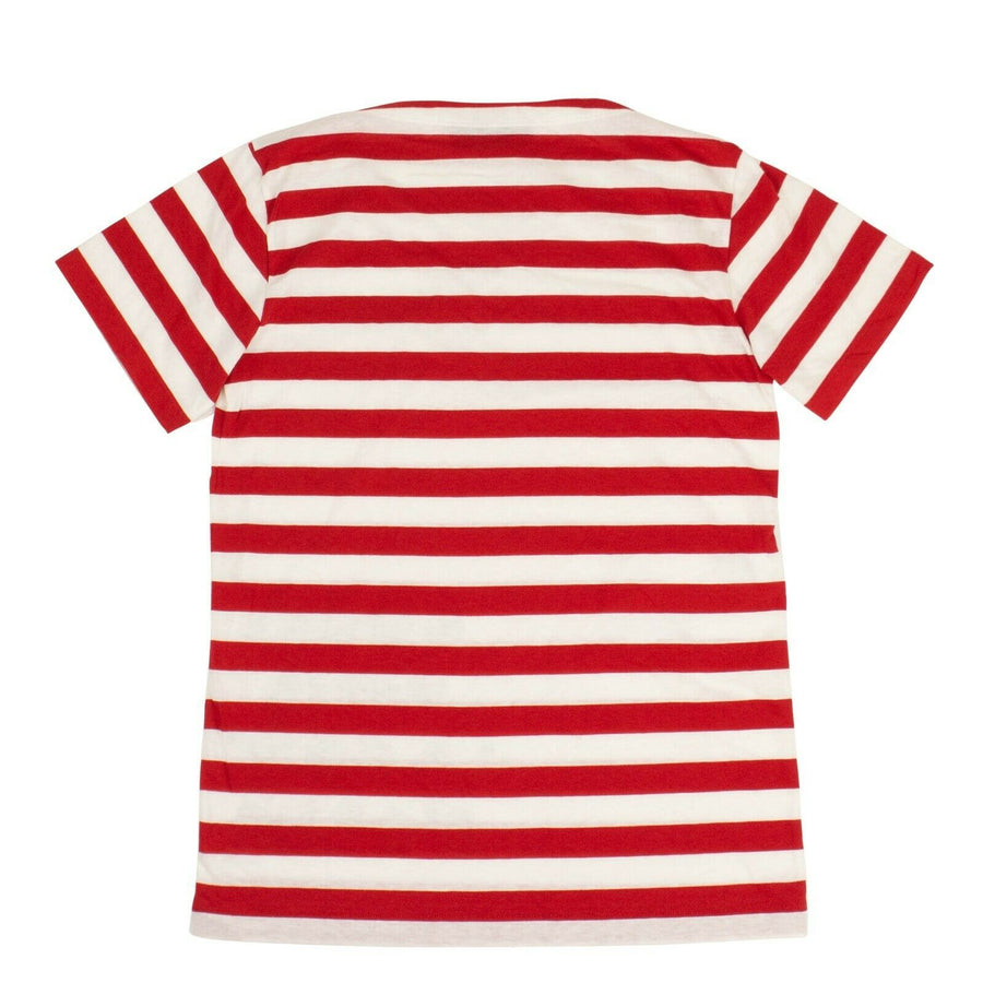 Women's Cote d'Azur Striped Patch Cotton T-Shirt - Red / White