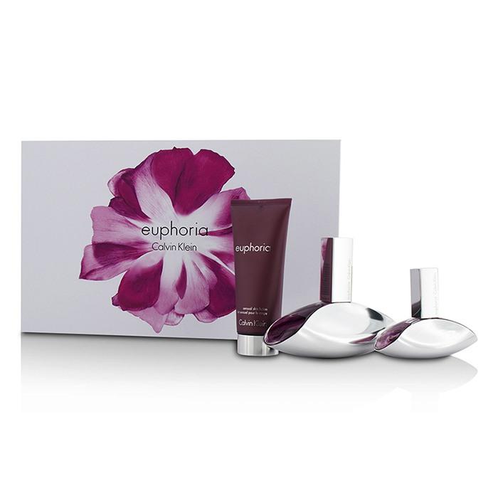 Euphoria Coffret: Eau De Parfum Spray 100ml/3.4oz + Eau De Parfum Spray 30ml/1oz + Sensual Skin Lotion 100ml/3.4oz - 3pcs