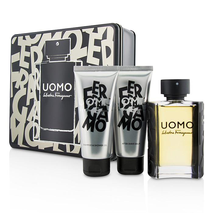 Uomo Coffret: Eau De Toilette Spray 100ml/3.4oz + Shampoo & Shower Gel 100ml/3.4oz + After Shave Balm 100ml/3.4oz - 3pcs