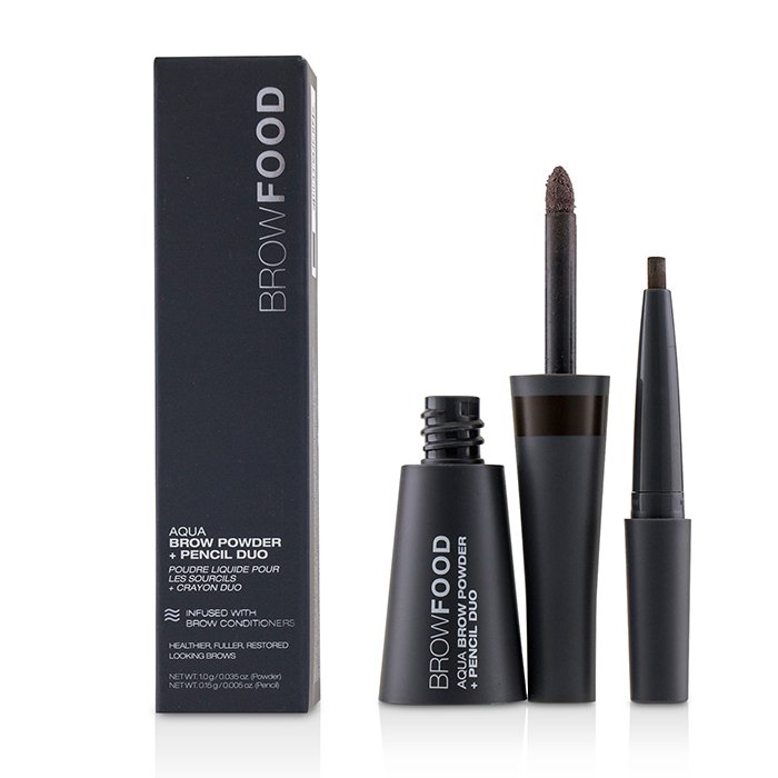 Browfood Aqua Brow Powder + Pencil Duo - # Dark Brunette - -