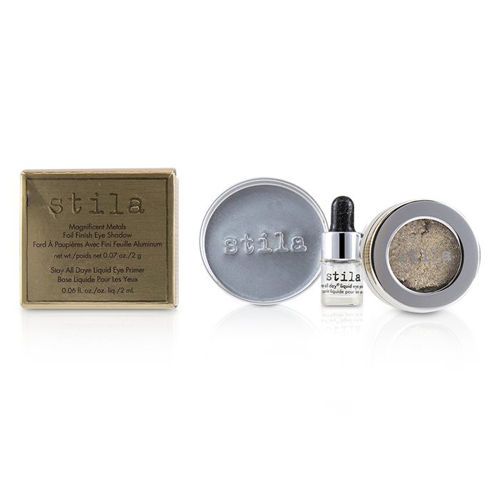 Magnificent Metals Foil Finish Eye Shadow With Mini Stay All Day Liquid Eye Primer - Metallic Pixie Dust - 2pcs