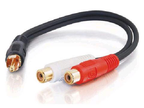 C2g 6in Value Series™ One Rca Mono Male To Two Rca Stereo Female Y-cable