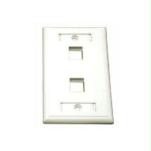 C2g 2-port Single Gang Multimedia Keystone Wall Plate - White