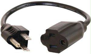 C2g 10ft 18 Awg Outlet Saver Power Extension Cord (nema 5-15p To Nema 5-15r) (taa Co