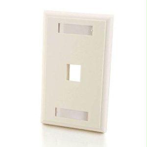 C2g One Keystone Single Gang Wall Plate - White