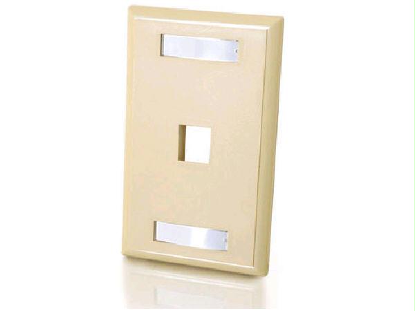 C2g 1-port Single Gang Multimedia Keystone Wall Plate - Ivory