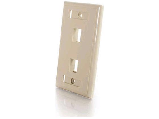 C2g Two Port Keystone Single Gang Wall Plate - Ivory