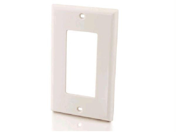 C2g Decorative One Cutout Single Gang Wall Plate - White